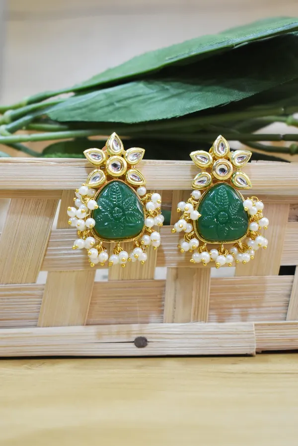 Green_Carving_Stone_Earring_Set