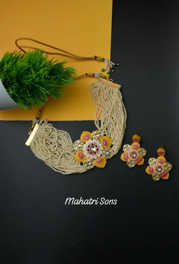Hand_Made_Meena_Kari_Choker_Necklace_Set_and_Earrings
