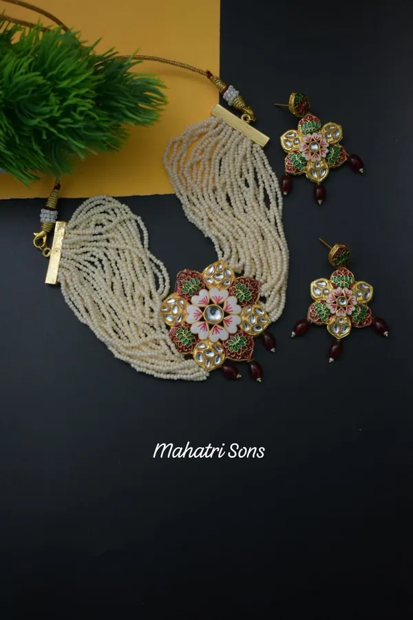 Hand_Made_Meena_Kari_Choker_Necklace_Set_and_Earrings