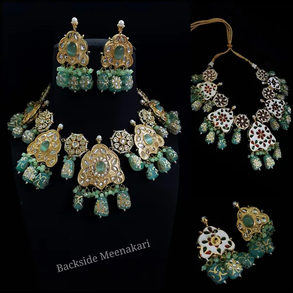 Brass_Choker_Necklace_Set_and_Earrings