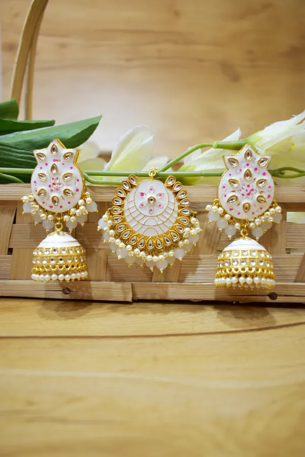 Hand_Made_Meenakari_Jhumka_Earring_with_Tikka