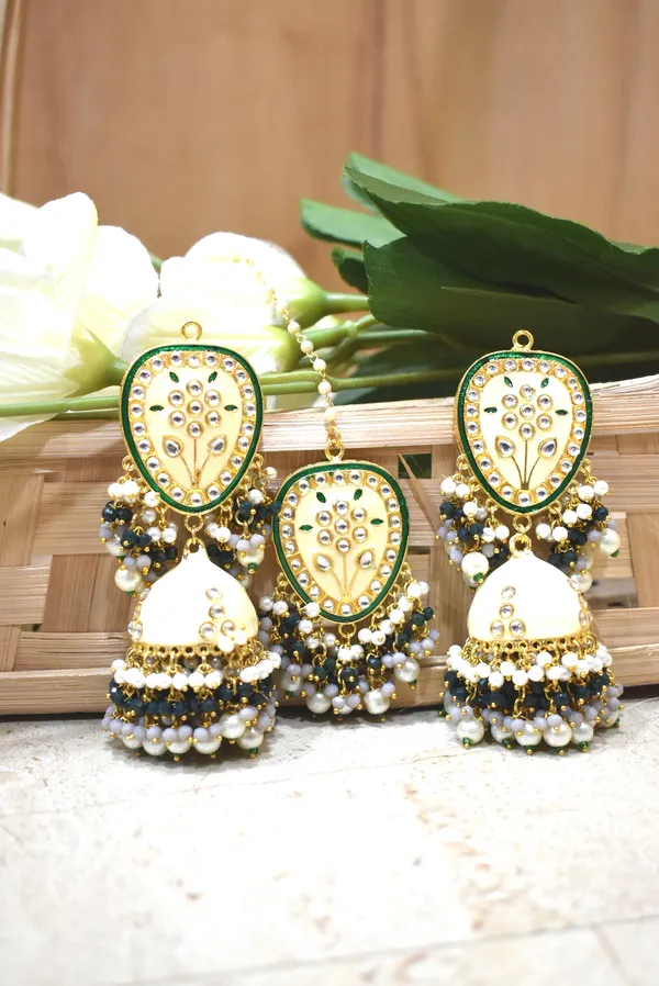 Hand_Made_Meenakari_Jhumka_Earring_with_Tikka