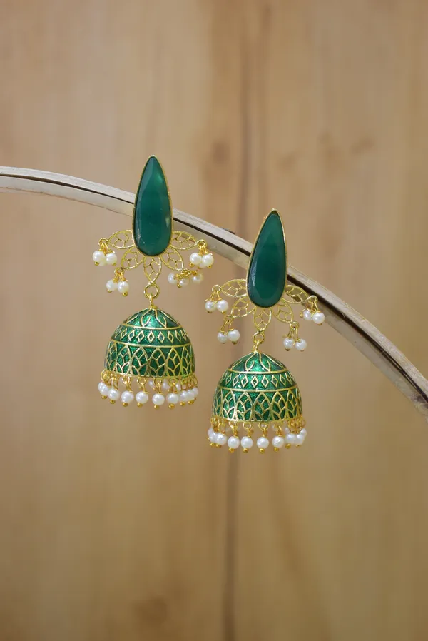 Hand_Made_Meenakari_Jhumka_Earring