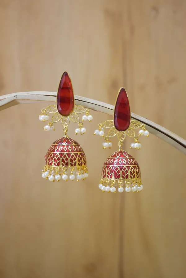 Hand_Made_Meenakari_Jhumka_Earring