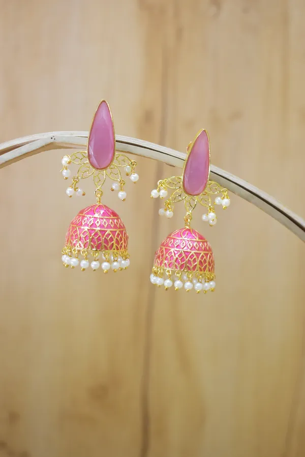 Hand_Made_Meenakari_Jhumka_Earring