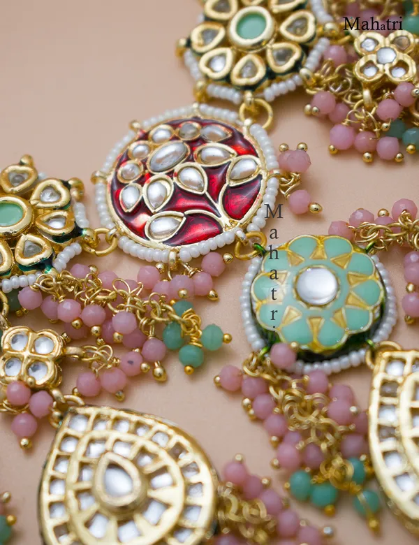 Premium_Bridal_Brass_Baby_Pink_Necklace_Set_with_Earring