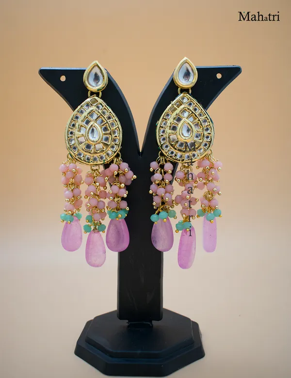 Premium_Bridal_Brass_Baby_Pink_Necklace_Set_with_Earring