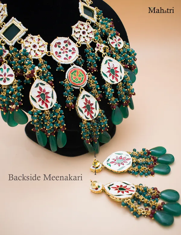 Premium_Bridal_Brass_Green_Necklace_Set_with_Earring