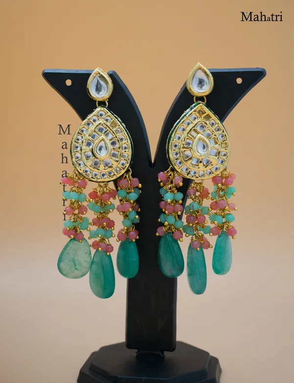 Premium_Bridal_Brass_Mint_Sea_Green_Choker_Necklace_Set_with_Earring