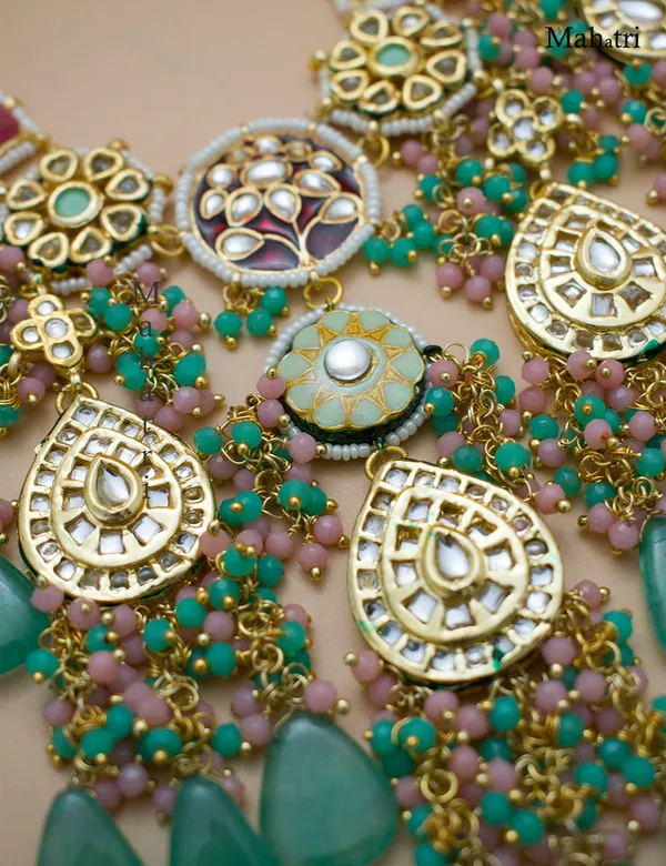 Premium_Bridal_Brass_Mint_Sea_Green_Choker_Necklace_Set_with_Earring