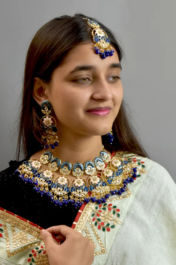 Navy blue jewelry sets online hot sale