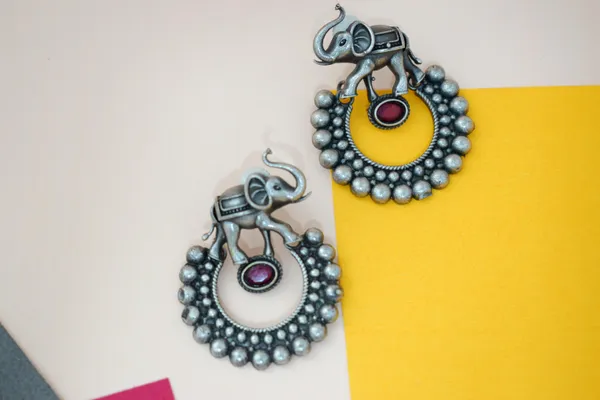 Stone_Based_Brass_Elephant_Oxidize_Earring