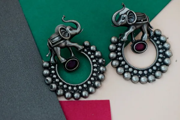 Stone_Based_Brass_Elephant_Oxidize_Earring