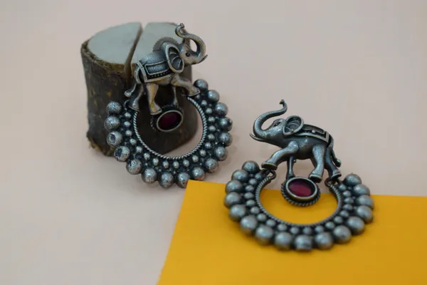 Stone_Based_Brass_Elephant_Oxidize_Earring