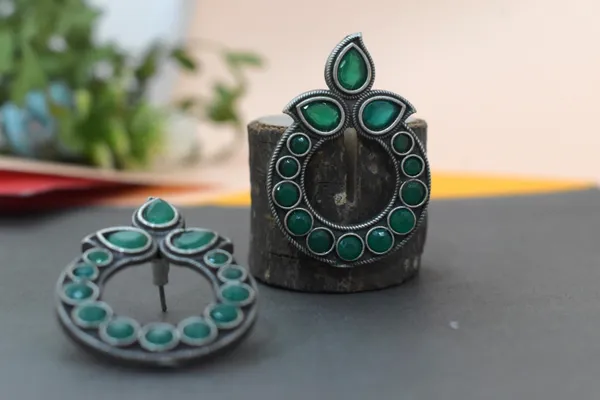 Green_Oxidize_Earring