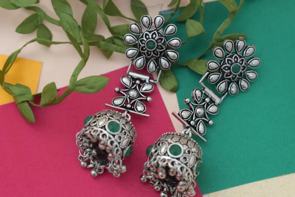 Green_Oxidise_Jhumka_Earring