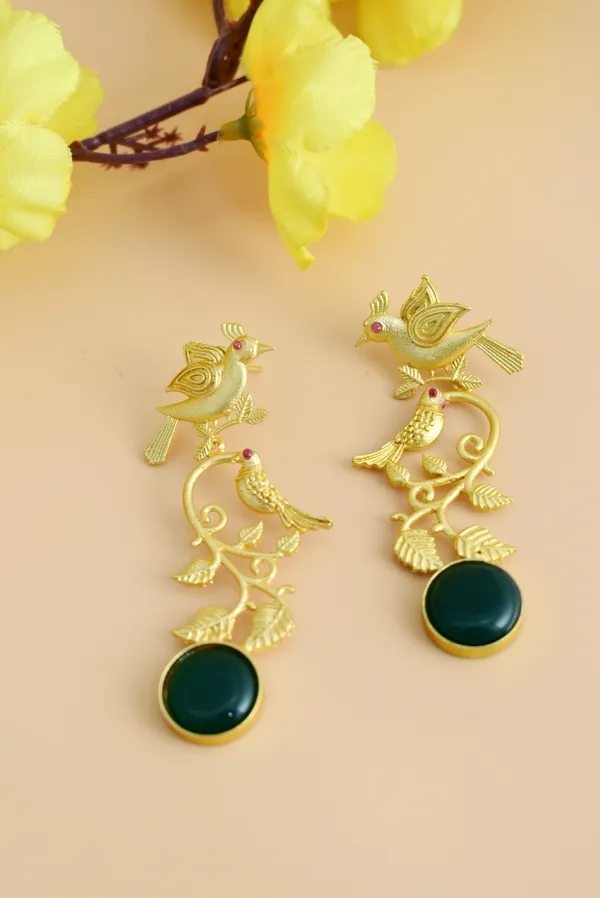 Brass_Long_Sparrow_Stone_Earring