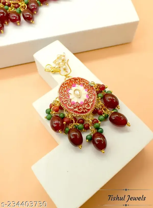 Hand_Made_Meena_Kari_Mahroon_Necklace_Set_and_Earrings_with_Maang_Tikka