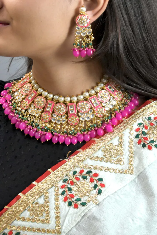 Rani_Magenta_Choker_Necklace_Set_and_Earrings