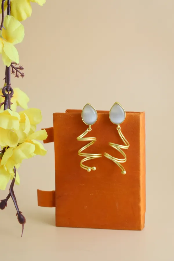 Brass_Grey_Stone_Earring