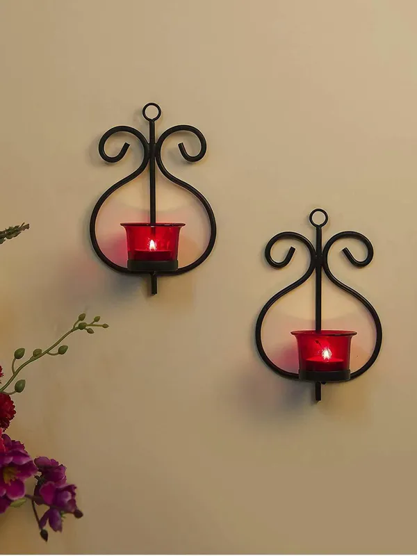Samy Collectibles curated with love Metal Decorative Wall Sconce Candle