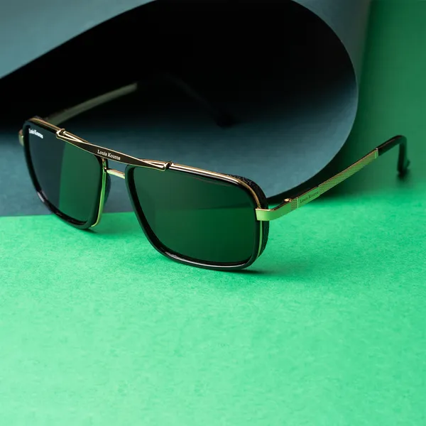 Louis_Kouros_Green_Cayenne_Mirrored(Glass),_Night_Vision,_Toughened_Glass_Lens,_UV_Protection_Rectangular,_Wayfarer,_Retro_Square_Sunglasses_(56)__(For_Men_&_Women,_Green)