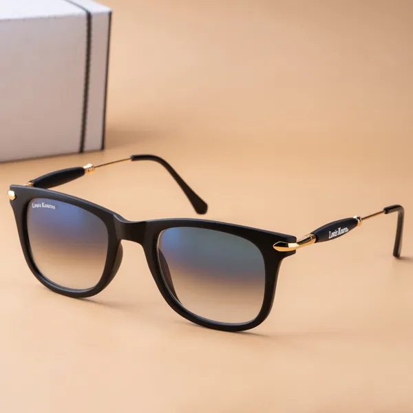 LOUIS_KOUROS__Blue_Gradient_Buloster_Mirrored,_UV_Protection,_Night_Vision,_Toughened_Glass_Lens,_UV_Protection,_Riding_Glasses,_Retro_Square,_Wayfarer_Sunglasses_(52)__(For_Men_&_Women,_Blue_Gradient)