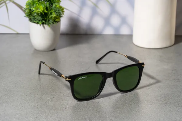 LOUIS_KOUROS__Green_Buloster_Mirrored,_UV_Protection,_Night_Vision,_Toughened_Glass_Lens,_UV_Protection,_Riding_Glasses,_Retro_Square,_Wayfarer_Sunglasses_(52)__(For_Men_&_Women,_Green)