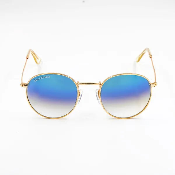 LOUIS_KOUROS_Blue_Gradient_Mezage_Mirrored(Glass),_UV_Protection,_Toughened_Glass_Lens,_UV_Protection,_Night_Vision,_Round_Sunglasses_(50)__(For_Men_&_Women,_Blue_Gradient)