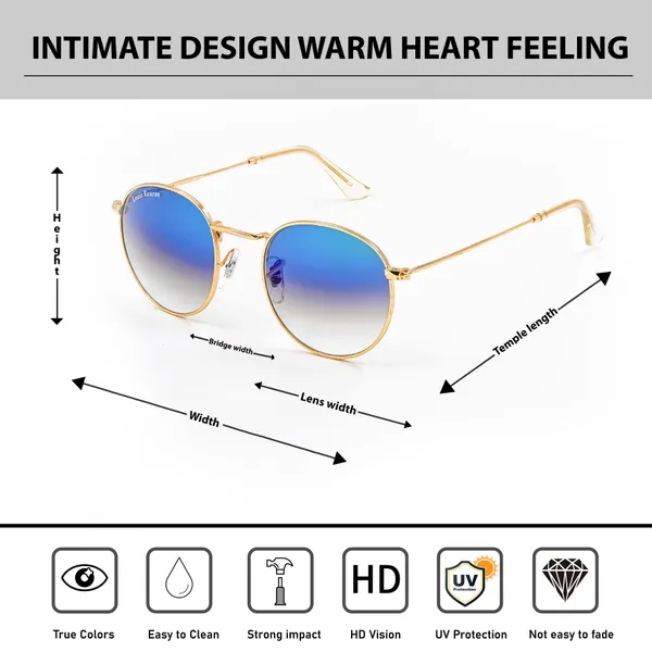 LOUIS_KOUROS_Blue_Gradient_Mezage_Mirrored(Glass),_UV_Protection,_Toughened_Glass_Lens,_UV_Protection,_Night_Vision,_Round_Sunglasses_(50)__(For_Men_&_Women,_Blue_Gradient)