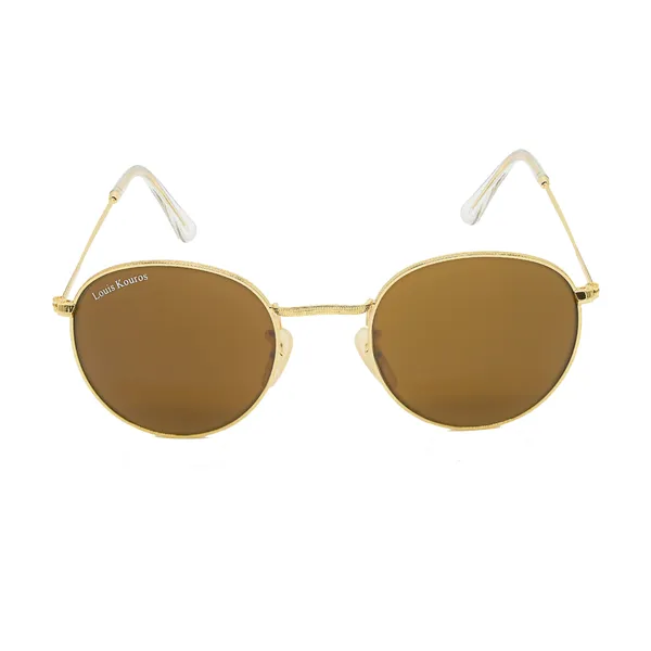 LOUIS_KOUROS_Brown_Mezage_Mirrored(Glass),_UV_Protection,_Toughened_Glass_Lens,_UV_Protection,_Night_Vision,_Round_Sunglasses_(50)__(For_Men_&_Women,_Brown)