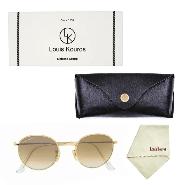 LOUIS_KOUROS_Brown_Gradient_Mezage_Mirrored(Glass),_UV_Protection,_Toughened_Glass_Lens,_UV_Protection,_Night_Vision,_Round_Sunglasses_(50)__(For_Men_&_Women,_Brown_Gradient)