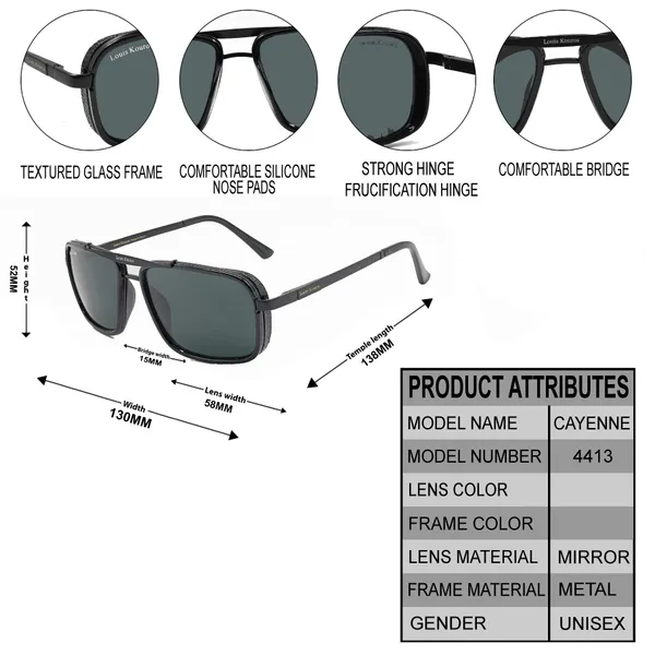 Louis_Kouros_Black_Cayenne_Mirrored(Glass),_Night_Vision,_Toughened_Glass_Lens,_UV_Protection_Rectangular,_Wayfarer,_Retro_Square_Sunglasses_(56)__(For_Men_&_Women,_Black)