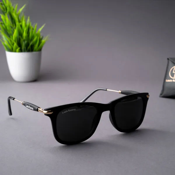 LOUIS_KOUROS__Black_Buloster_Mirrored,_UV_Protection,_Night_Vision,_Toughened_Glass_Lens,_UV_Protection,_Riding_Glasses,_Retro_Square,_Wayfarer_Sunglasses_(52)__(For_Men_&_Women,_Black)