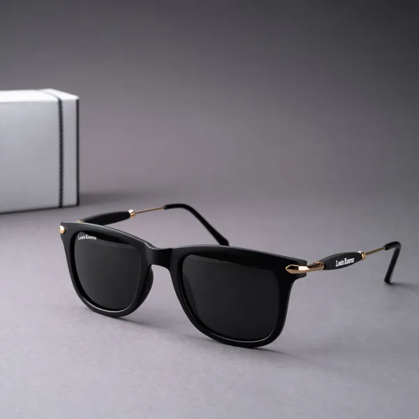 LOUIS_KOUROS__Black_Buloster_Mirrored,_UV_Protection,_Night_Vision,_Toughened_Glass_Lens,_UV_Protection,_Riding_Glasses,_Retro_Square,_Wayfarer_Sunglasses_(52)__(For_Men_&_Women,_Black)