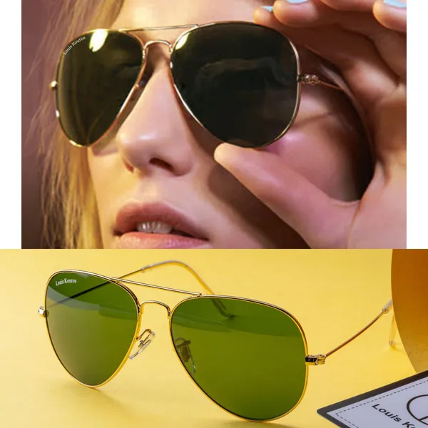 LOUIS_KOUROS_Green_Armstoner_Mirrored(Glass),_UV_Protection,_Toughened_Glass_Lens,_UV_Protection,_Night_Vision,_Aviator_Sunglasses_(62)__(For_Men_&_Women,_Green)