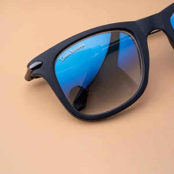 LOUIS_KOUROS__Blue_Gradient_Buloster_Mirrored,_UV_Protection,_Night_Vision,_Toughened_Glass_Lens,_UV_Protection,_Riding_Glasses,_Retro_Square,_Wayfarer_Sunglasses_(52)__(For_Men_&_Women,_Blue_Gradient)