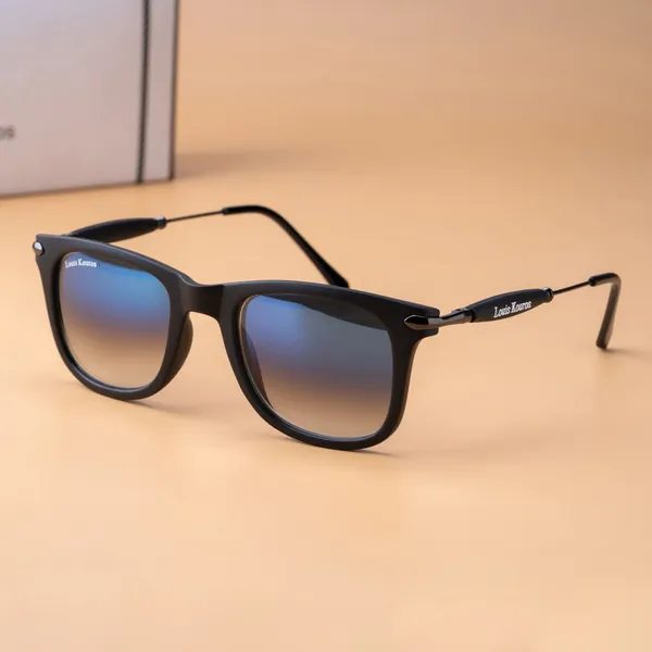 LOUIS_KOUROS__Blue_Gradient_Buloster_Mirrored,_UV_Protection,_Night_Vision,_Toughened_Glass_Lens,_UV_Protection,_Riding_Glasses,_Retro_Square,_Wayfarer_Sunglasses_(52)__(For_Men_&_Women,_Blue_Gradient)