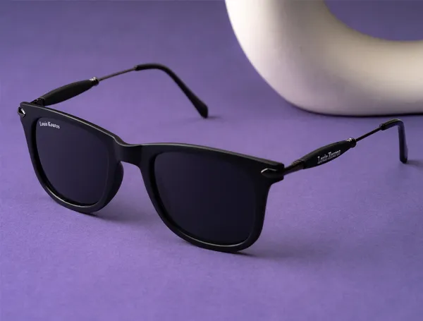 LOUIS_KOUROS__Black_Buloster_Mirrored,_UV_Protection,_Night_Vision,_Toughened_Glass_Lens,_UV_Protection,_Riding_Glasses,_Retro_Square,_Wayfarer_Sunglasses_(52)__(For_Men_&_Women,_Black)
