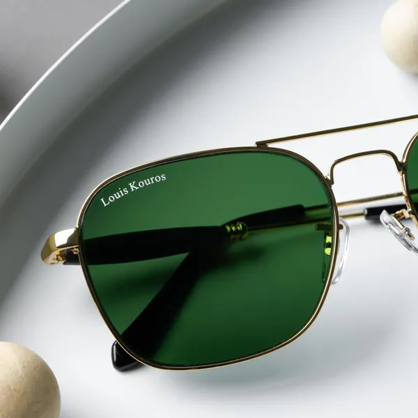 LOUIS_KOUROS__Green_Tigor_Mirrored,_UV_Protection,_Night_Vision,_Toughened_Glass_Lens,_UV_Protection,_Riding_Glasses_Retro_Square,_Wayfarer_Sunglasses_(57)__(For_Men_&_Women,_Green)