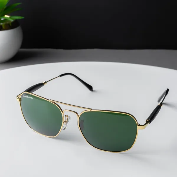 LOUIS_KOUROS__Green_Tigor_Mirrored,_UV_Protection,_Night_Vision,_Toughened_Glass_Lens,_UV_Protection,_Riding_Glasses_Retro_Square,_Wayfarer_Sunglasses_(57)__(For_Men_&_Women,_Green)