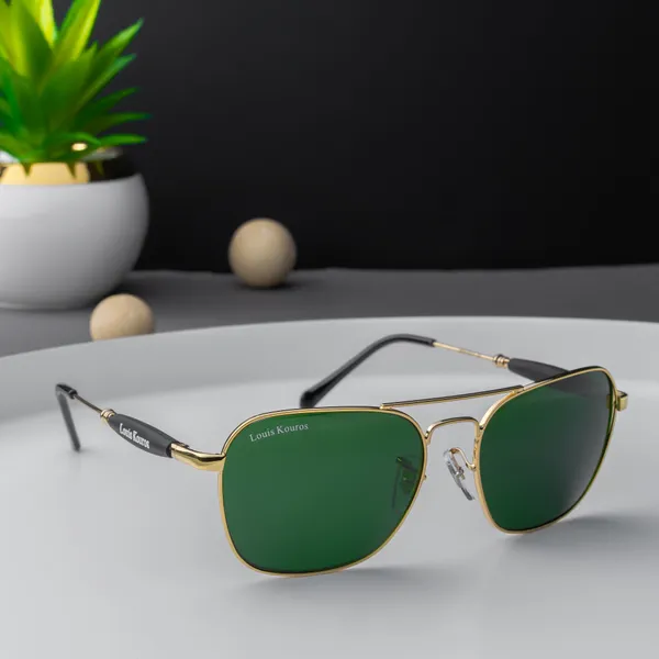 LOUIS_KOUROS__Green_Tigor_Mirrored,_UV_Protection,_Night_Vision,_Toughened_Glass_Lens,_UV_Protection,_Riding_Glasses_Retro_Square,_Wayfarer_Sunglasses_(57)__(For_Men_&_Women,_Green)