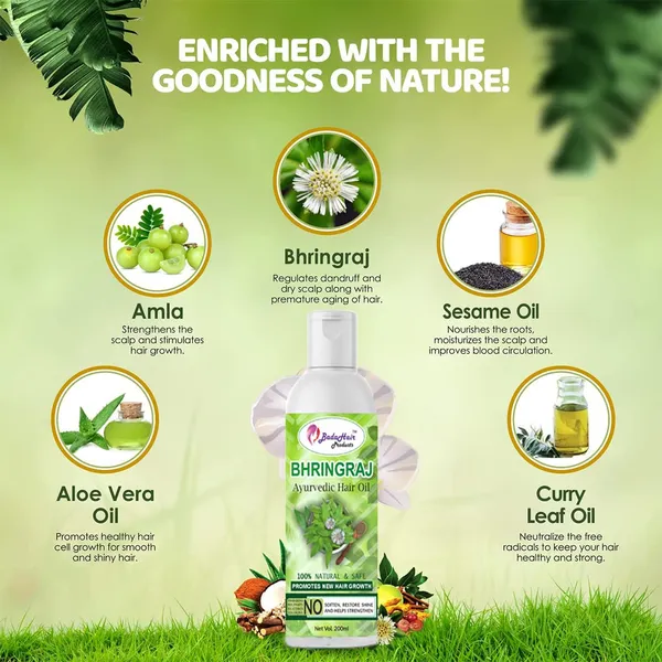 Natural_Ayurvedic_Formula_Organics_Bhringraj_And_Amla,Bhringraj_Tel_-_Reduces_Hair_Fall_And_Grows_New_Hair,_Free_From_Parabens,_200Ml