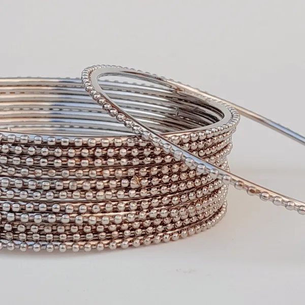 Laal_Amrood_Metal_Bangle_Set_For_Women_&_Girls_Silver_Oxidised_Dot_Design_(Pack_of_12)