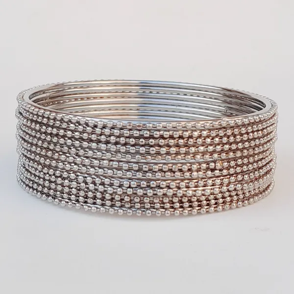Laal_Amrood_Metal_Bangle_Set_For_Women_&_Girls_Silver_Oxidised_Dot_Design_(Pack_of_12)