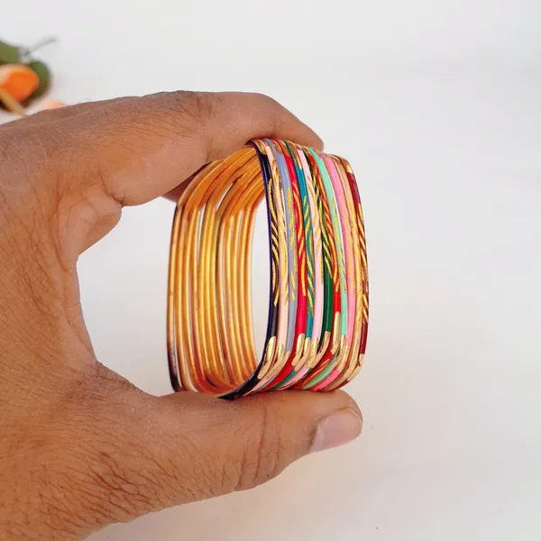 Laal_Amrood_Metal_Bangles_Set_For_Women_&_Girls_Multi_Colour_Square_Shape_(Pack_of_12)