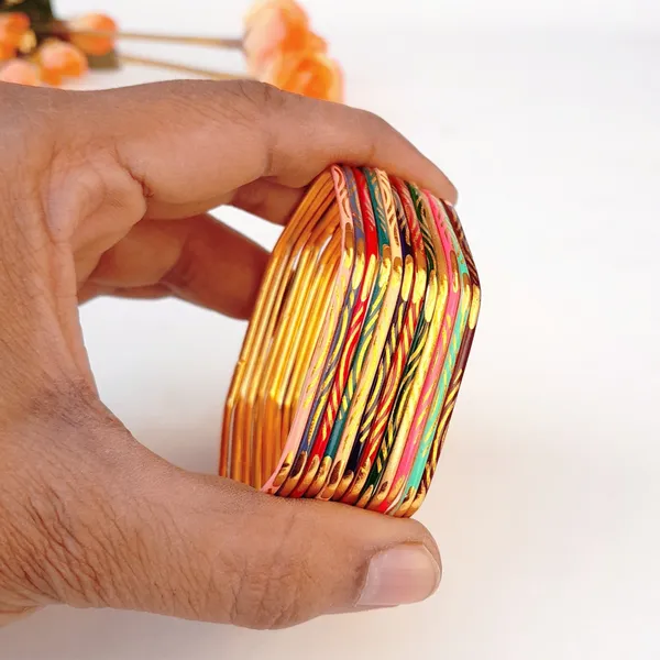 Laal_Amrood_Metal_Bangles_Set_For_Women_&_Girls_Multi_Colour_Hexagon_Shape_(Pack_of_12)