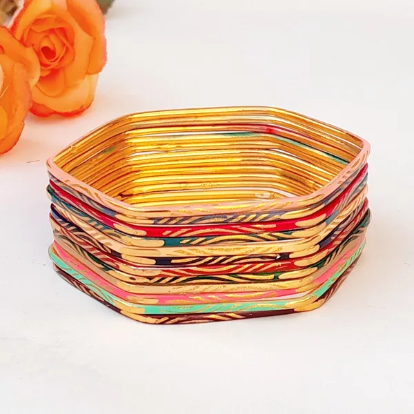 Laal_Amrood_Metal_Bangles_Set_For_Women_&_Girls_Multi_Colour_Hexagon_Shape_(Pack_of_12)