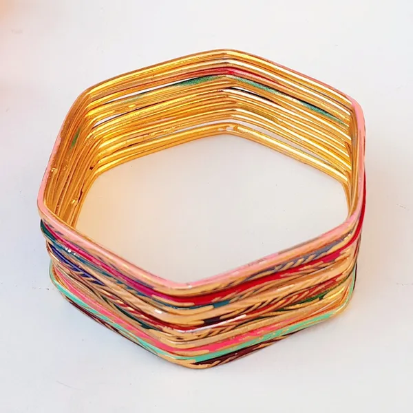 Laal_Amrood_Metal_Bangles_Set_For_Women_&_Girls_Multi_Colour_Hexagon_Shape_(Pack_of_12)