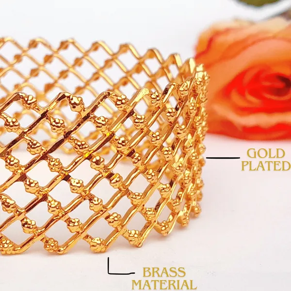 Gold_Plated_Bangle_Bracelet_for_Women_&_Girls_Net_Design_Pattern_Fashion_Jewellery